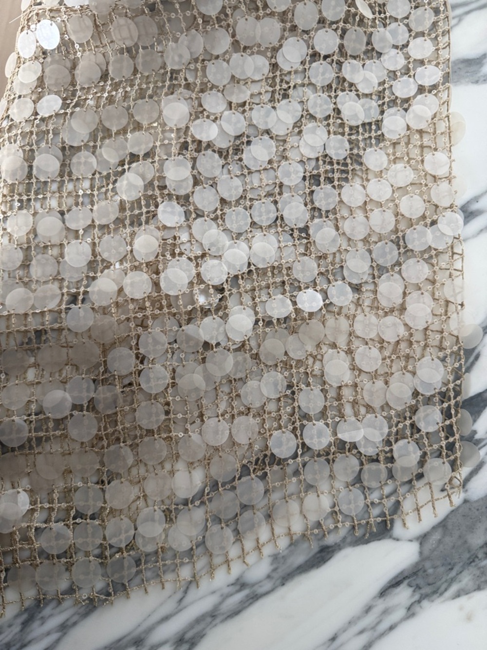 Lovers + Friends Ivory Sequin Mesh Wrap Maxi Skirt - Picture 5 of 12